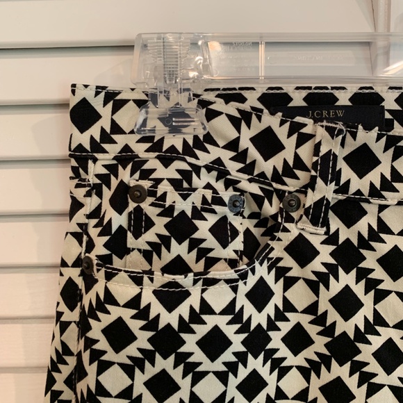 J. Crew Black and White Geometric Print Toothpick Jeans - Picture 4 of 11